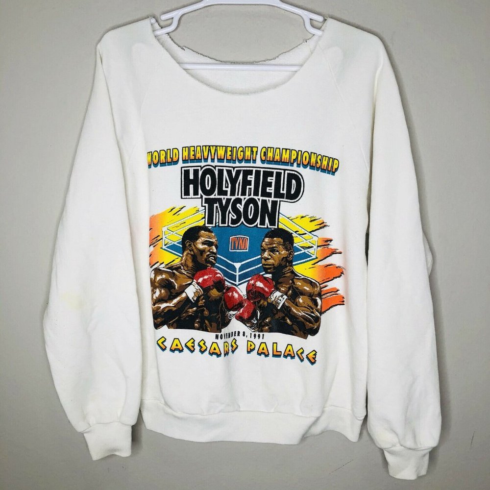 T-shirt Mike Tyson Vs Evander Holyfield 1994 – Boxe Anni '90, Nera, Taglie S-234XL